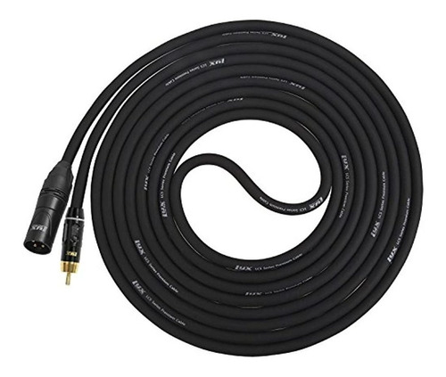 Lyxpro Xlr Macho A Un Solo Cable Rca Macho De 10 Pies Negro.