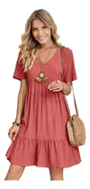 Comprar Scacto Vestido Dama Mujer Casuales Cortos Suelta Moda