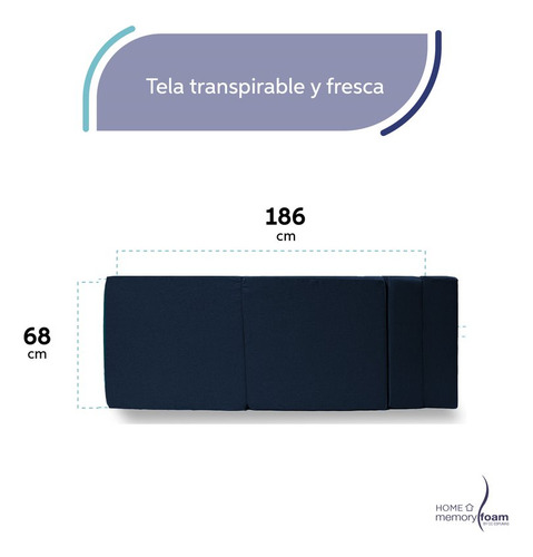 Funda Extra Sofá Cama Individual Cozy Plegable - Memory Foam Color Azul marino