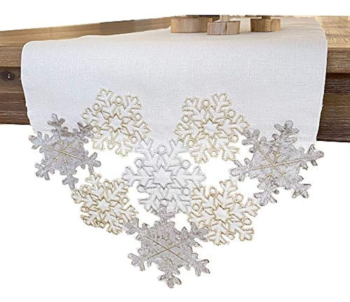 Elrene Home Fashions Copo De Nieve Adornado Elegante Calado 