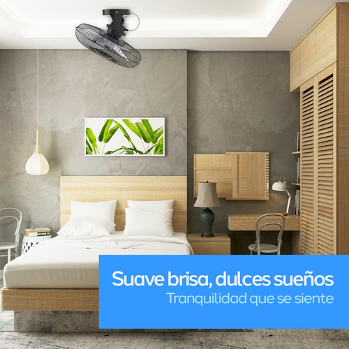 Ventilador De Techo Loco Navia Saturno 18 Aspas De Plástico