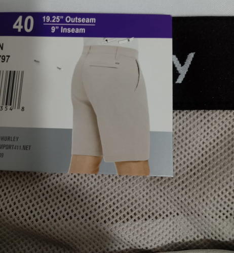 Shorts Hurley Regular Fit Beige Talla 40 Stretch Impermeable
