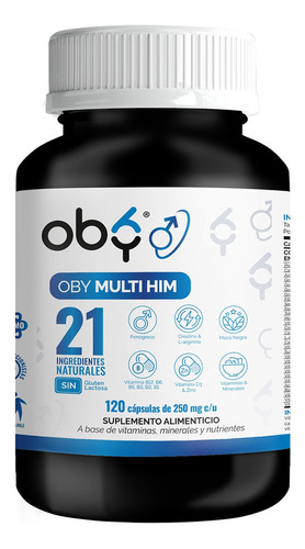 Vitaminas Para Hombre Multivitaminico 120 Capsulas Oby 2m Sabor Sin sabor