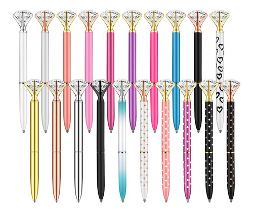Bolígrafos Con Forma Diamante Brillante Colores Dama Mujer 