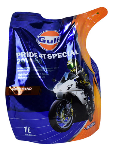 Aceite Gulf 20w50 Motos Pride 4t Special 1 Litro