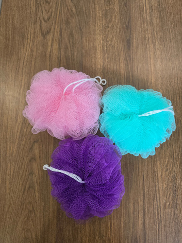 Esponja Para Banho - Nylon - (kit Com 3 Unidades)