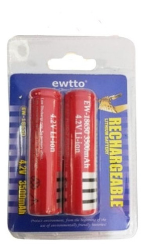 Baterías Recargables 18650 4.2v 3500mah Litio Ewtto Ew-18650
