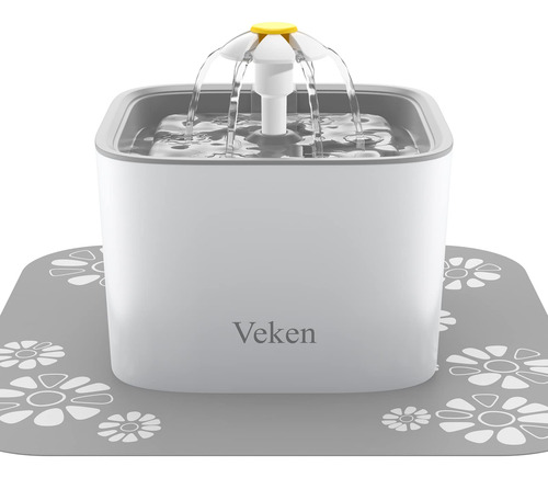 Veken - Fuente Para Mascotas, 84oz/2.5 L, Dispensador Automa