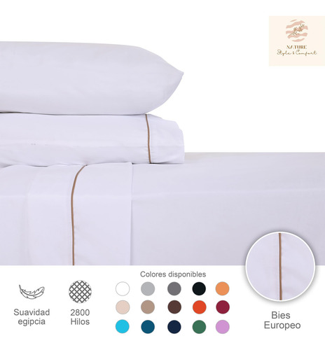Sábanas 2800 Hilos Extra Suave King Size Color Blanco