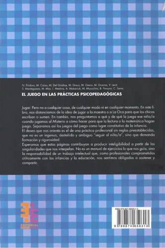 Juego En Las Practicas Psicopedagogicas, El.filidoro, Norma