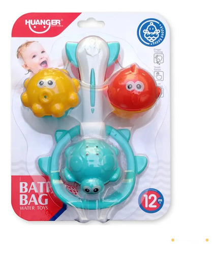 Juego Infantil De Baño Pesca Con Red Pececitos Huanger