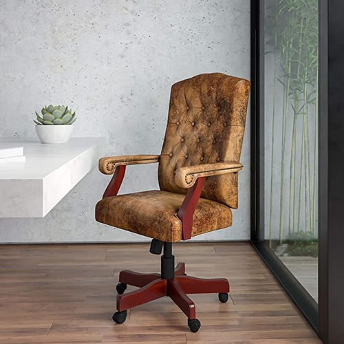 Flash Furniture Bomber Brown - Silla De Oficina Gira