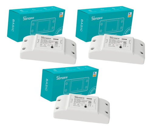 Switch Wifi Sonoff Basic R2 Funcion Pulso Domotica Kit X 3u