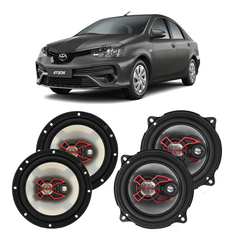 Auto Falante Toyota Etios 2012 A 2021 Bravox 200w 4 Portas