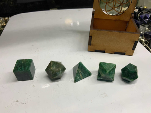 Sólidos Platónicos Geometría Sagrada Cuarzo Verde