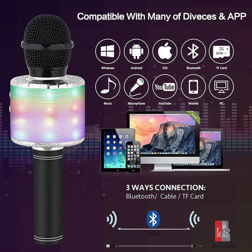Micrófono De Karaoke Con Cambio De Voz Para Niños, Micrófono
