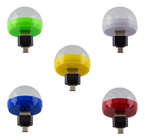 Imagen 1 de 1 de Pack X 5 Esfera Magica Usb Audioritmica Rgb Media Bola Auto