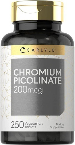 Carlyle | Chromium Picolinate | Cromo | 200mcg | 250 Tablets