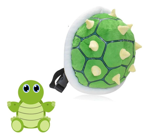 Mochila Caparazón De Tortuga Bolsa De Peluche Verde