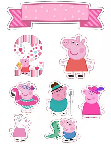 Topos de bolo da Peppa pig