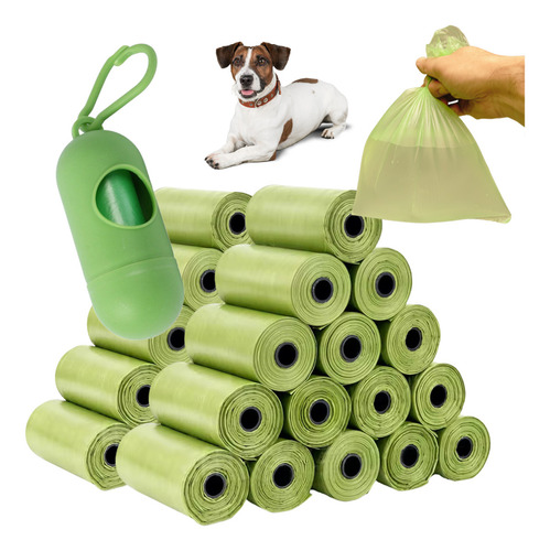 Kit 30 Refil Cata Caca Biodegradável 450 Saquinho Saco P/pet Cor Verde-claro