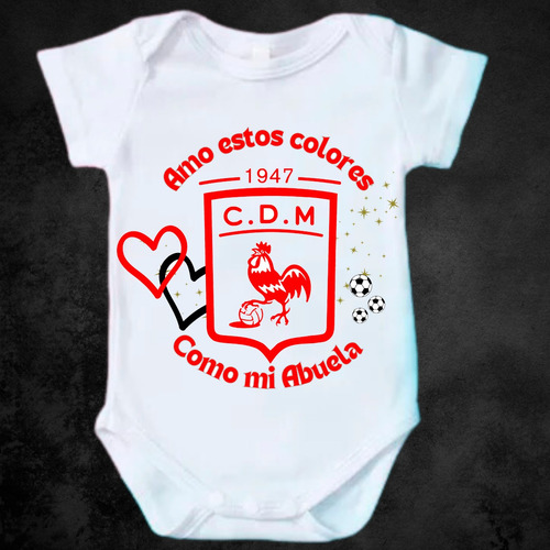 Body Enterito Bebe Personalizado Equipo Futbol Escudo Papá Moron 12-18 M Gallo Gallito