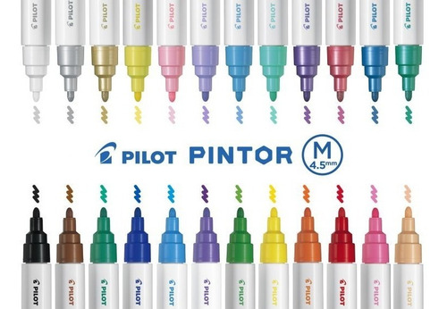 Imagen 4 de 10 de Pack X 3 Marcadores Artísticos Pilot Pintor Trazo 1,4 Mm