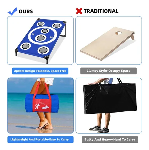 Cornhole Board Set Nzqxjxz 91x61 Cm Portable 8 Bags | MercadoLivre