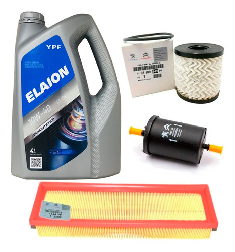 Kit 3 Filtros + Aceite Peugeot 2008 1.6  Vti N 2016 2017