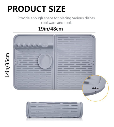 Alfombrillas De Silicona Para Secar Platos Para Encimera De