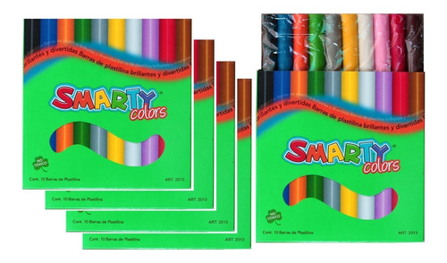 Plastilina Escolar De Colores 5 Cajas Con 10 Barritas C/u