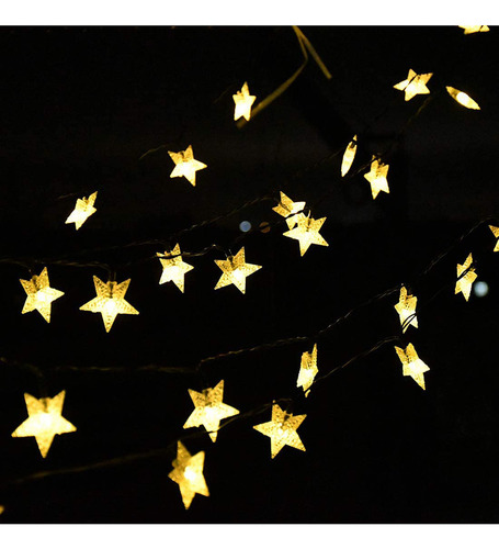 Guirnalda De Luces Solares Con Forma De Estrella, Funciona P