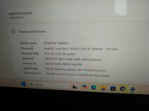 Lenovo Notebook Thinkpad T490 Core I7 16 Gram 8th Gen 512ssd (Usado)