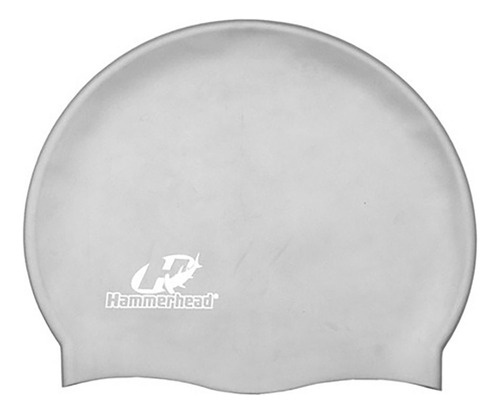 Touca De Natação Silicone Lisa Grande Xl Hammerhead Cor Prata Desenho do tecido Liso