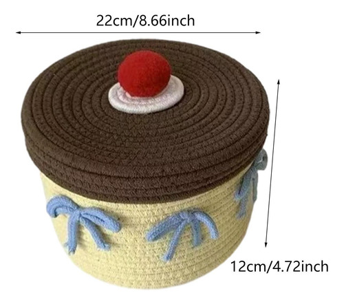 Cesta De Almacenamiento De Cuerda De Algodón Cubierta,