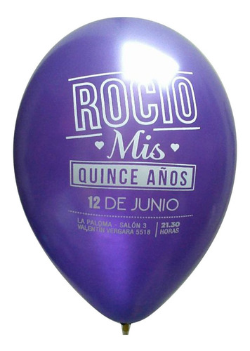 25 Globos Impresos Personalizados 12puLG. Perlados-caballito