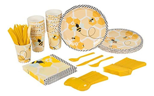 Bumble Bee Party Bundle, Incluye Platos, Servilletas, Tazas