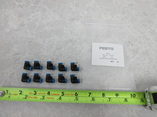 Lot Of 10 Festo Qsl-4 Qsl4 Fittings, V0752 Ccy