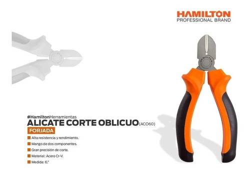 Imagen 5 de 8 de Alicate Corte Oblicuo 150mm Hamilton Profesional Ac Templado