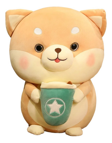 Peluche Perro Shiba Inu Café Con Taza Kawaii 