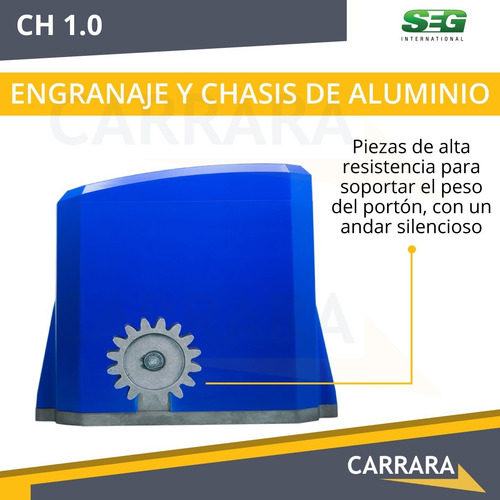 Imagen 4 de 6 de Kit Motor Cremallera Portón Corredizo Cochera 1200 Kg Ch 1.0
