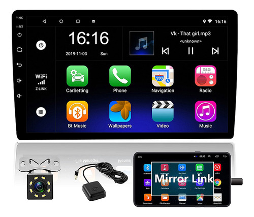 Estéreo De Coche Android Single Din Con Cámara Bluetooth De