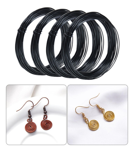 De Metal Flexible De Alambre De Aluminio De 4 Piezas Negro