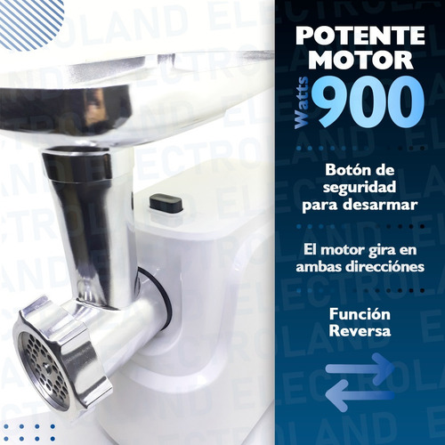 Imagen 6 de 10 de Picadora Eléctrica Embutidora De Carne Con Accesorios