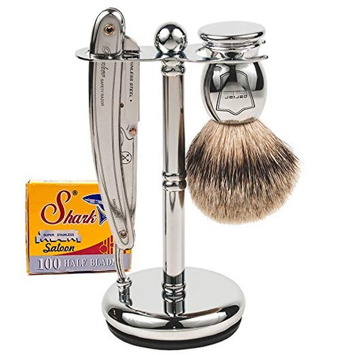 Parker Sr1 Borde Recto Razor Set - Incluye 100% Pure Badger 