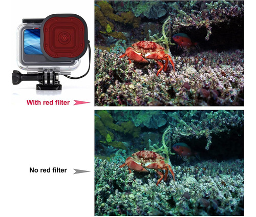 Filtros, Rojo Magenta +5 Macro (4 Uds) Gopro Hero 13-8 Buceo