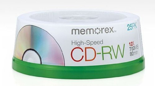 Memorex 80 Minute Cd-rw 4x-12x High Speed Rr25 Pack Spindle