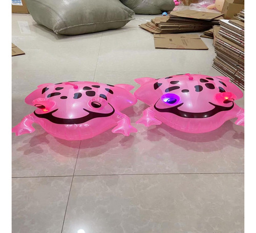 10 Ranas Inflables Luz Led Decoración Alberca Playa Fiesta Rosa