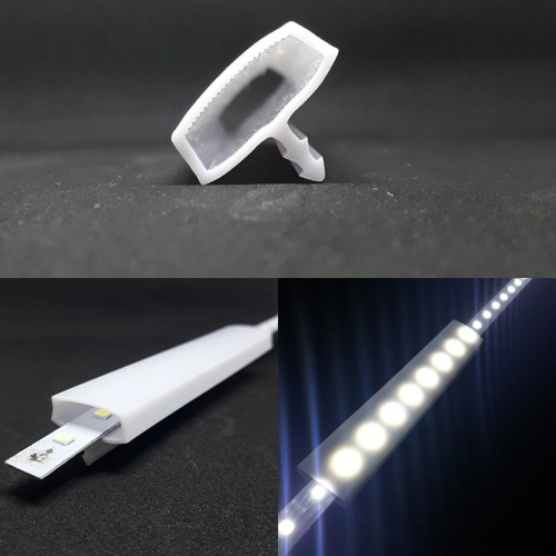 Perfil T Flexível Vazado P/ Led 20mm Branco Leitoso 10 Mts. 