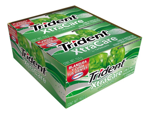 Chicle Goma De Mascar Trident Xtracare Yerbabuena C/12 Pzas